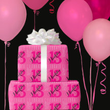 13e anniversaire Pink Personnalisé Nom Typographie