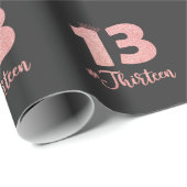 Papier Cadeau 13e anniversaire Treize fille garçon Officiel adol (Coin rond)