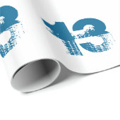 Papier Cadeau 13ème anniversaire pour n'importe qui, bleu sur le (Coin rond)