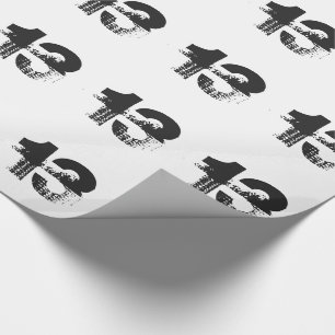 Papier Cadeau 13ème anniversaire pour n'importe qui, noir sur l