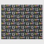 Papier Cadeau 13ème anniversaire Typographie colorée (Plat)
