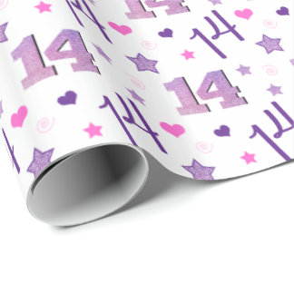 Papier Cadeau 14 ans Anniversaire Quatorze adolescentes
