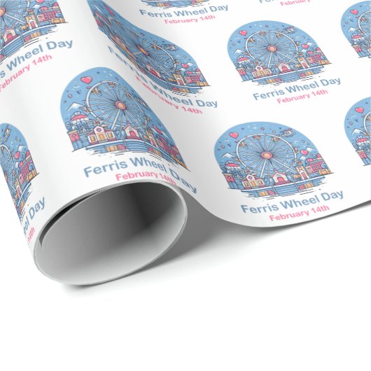 Papier Cadeau 14 février Journée de la grande roue (Coin rond)
