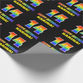 Papier Cadeau 14e anniversaire : Bold, amusant, simple, arc-en-c (Coin)