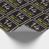 Papier Cadeau 14e anniversaire : Floral Flowers Numéro, Nom pers (Coin)