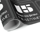 Papier Cadeau 15e anniversaire : Art Déco Inspiré Look "15" & No (Coin rond)