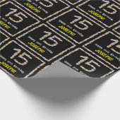 Papier Cadeau 15e anniversaire : Floral Flowers Numéro, Nom pers (Coin)