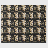 Papier Cadeau 16e anniversaire Ballons de Parties scintillant no (Plat)
