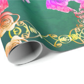 Papier Cadeau 16e anniversaire du Mariage de cire et de fleur de (Coin rond)