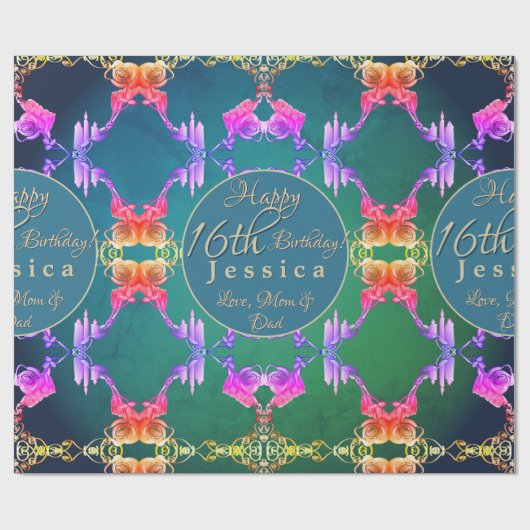 Papier Cadeau 16th Birthday (Plat)