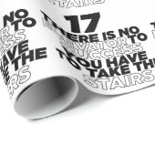 Papier Cadeau 17 Il N'Y A Pas D'Ascenseur Pour Réussir Anniversa (Coin rond)