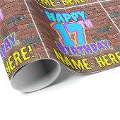 Papier Cadeau 17e anniversaire : Amusant, Graffiti urbain inspir (Coin rond)