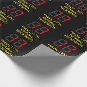 Papier Cadeau 17ème anniversaire : Rouge Digital Horloge Style " (Coin)