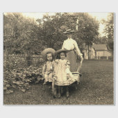 Papier Cadeau 1890's photo Heirloom Jardin Mère Fille filles (Plat)