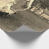 Papier Cadeau 1890's photo Heirloom Jardin Mère Fille filles (Coin)