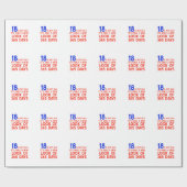 Papier Cadeau 18 ans Anniversaire design (Plat)