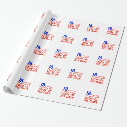 Papier Cadeau 18 ans Anniversaire design (Déroulé)