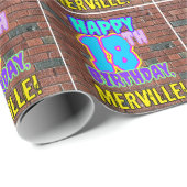 Papier Cadeau 18e anniversaire : Amusant, Graffiti urbain inspir (Coin rond)