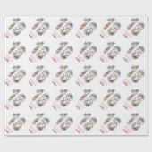 Papier Cadeau 18e anniversaire Photo Girl Collage Fleur rose Bla (Plat)