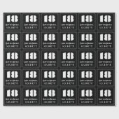 Papier Cadeau 18e anniversaire : Représentation Art Déco "18" et (Plat)