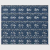 Papier Cadeau 18ème Marine argentée de confettis de parties (Plat)