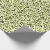 Papier Cadeau 18ème siècle : Fond d'écran floral d'antiquité. (Coin)