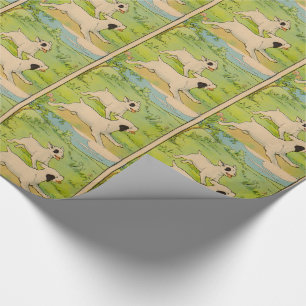 Papier Cadeau 1914 deux chiens en course