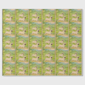 Papier Cadeau 1914 deux chiens en course (Plat)