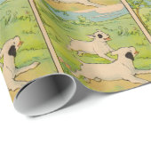 Papier Cadeau 1914 deux chiens en course (Coin rond)