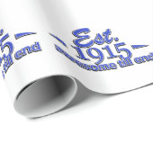 Papier Cadeau 1915 conceptions d'anniversaire (Coin rond)