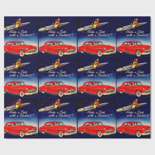 Papier Cadeau 1950 Faire une date avec Rocket 8 (Plat)