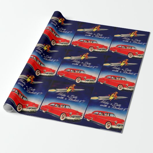 Papier Cadeau 1950 Faire une date avec Rocket 8 (Déroulé)