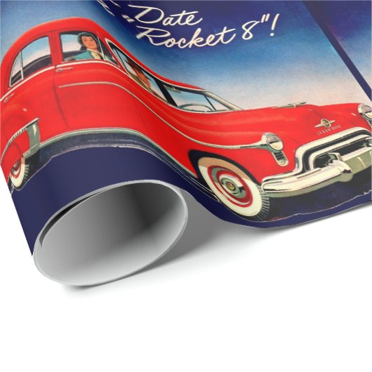 Papier Cadeau 1950 Faire une date avec Rocket 8 (Coin rond)