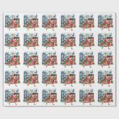 Papier Cadeau 1950 Noël Dame Vintage (Plat)