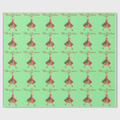 Papier Cadeau 1950 Noël Dame Vintage (Plat)