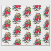 Papier Cadeau 1950 Noël Dame Vintage (Plat)