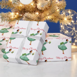 Papier Cadeau 1950 Noël Dame Vintage