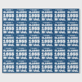 Papier Cadeau 1955 A1 bleus de soixantième anniversaire et (Plat)