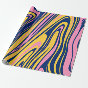 Papier Cadeau 1960 Style Color Waves Arrière - plans. Wavy Psyc