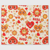 Papier Cadeau 1960 super pop art valentines champignons (Plat)