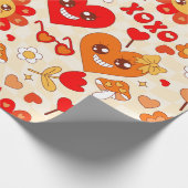 Papier Cadeau 1960 super pop art valentines champignons (Coin)