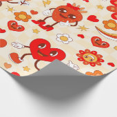 Papier Cadeau 1960 super pop art valentines fraise funky (Coin)