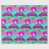 Papier Cadeau 1960 Thème Fête Super Fille Anniversaire (Plat)