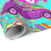 Papier Cadeau 1960 Thème Fête Super Fille Anniversaire (Coin rond)