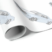 Papier Cadeau 1969 Chevy Camaro Bleu Bleu Bleu Blancs Bowtie Mus (Coin rond)