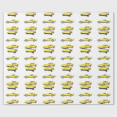 Papier Cadeau 1970 Corvette : Fin jaune : (Plat)