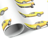 Papier Cadeau 1970 Corvette : Fin jaune : (Coin rond)