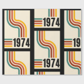 Papier Cadeau 1974 Poster vintage rétro 50e anniversaire (Plat)