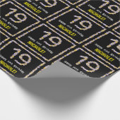 Papier Cadeau 19e anniversaire : Floral Flowers Numéro, Nom pers (Coin)