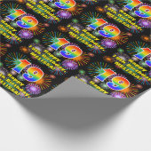 Papier Cadeau 19e anniversaire : Fun Fireworks, Rainbow Look # " (Coin)